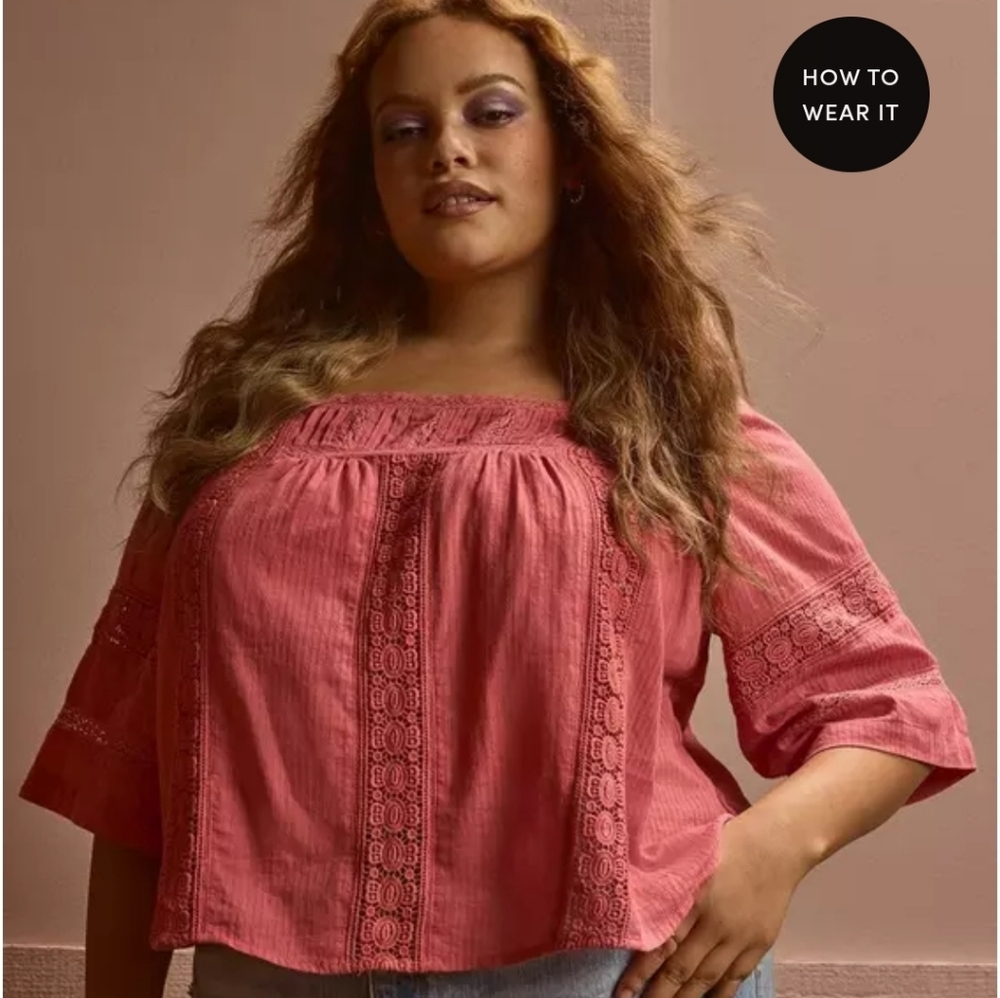 Torrid Festi Tie Back Boho Top Sz 1 NWT